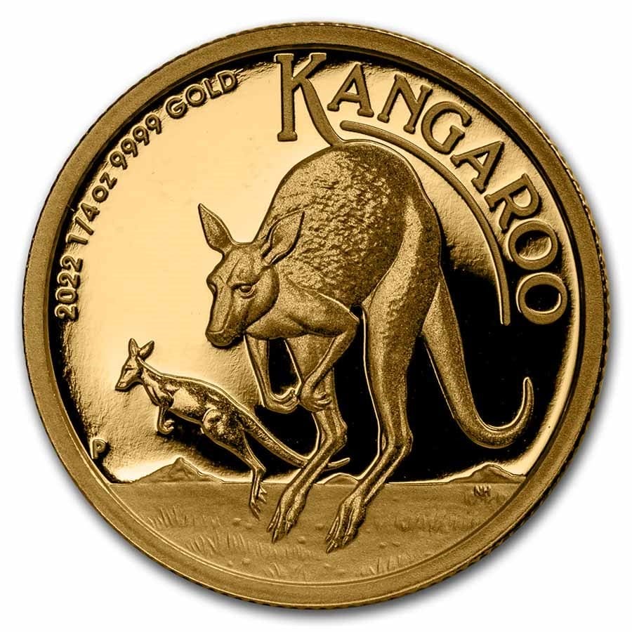 ヘドンタイガー　ゴールドブラック　1/2 OZ 1/4 Oz Gold Coin 2022 Australian Gold Kangaroo (BU) | New