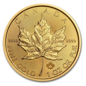 1 Oz Gold Coin Canadian Gold Maple Leaf (.9999 Pure, Varied Year, BU)