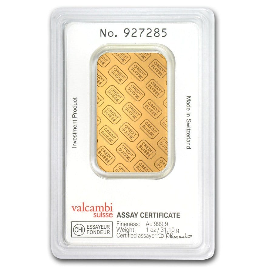 D*O様 Suisse 1オンス 金塊 999.9 1 oz Credit Suisse Gold Bar – .9999 Fine Gold