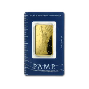 1 Oz Gold Bar - PAMP Suisse Statue of Liberty (In Assay)
