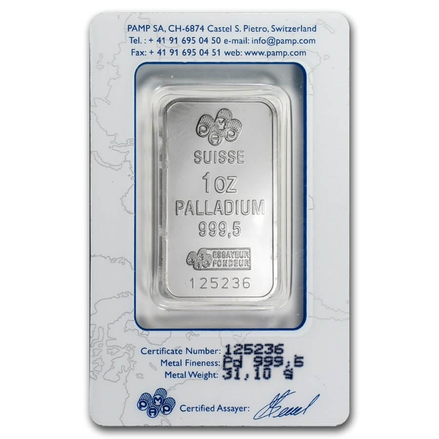 1 Oz Palladium Bar - PAMP Suisse (In Assay) - Image 2