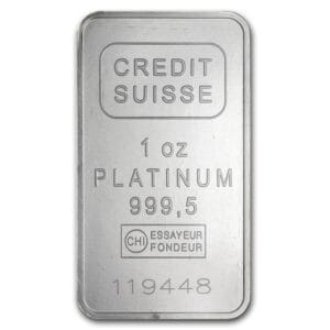 1 Oz Platinum Bar - Credit Suisse (In Assay)