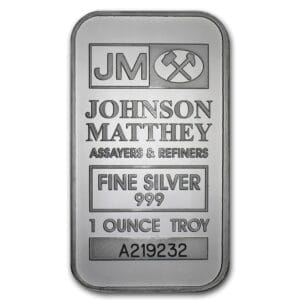 1 Oz Silver Bar - Johnson Matthey