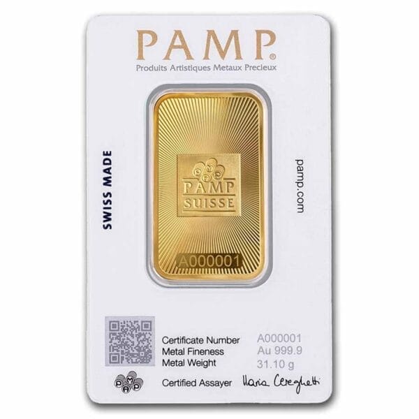 1 Oz Gold Bar - PAMP Suisse (Swiss Made) - Image 2