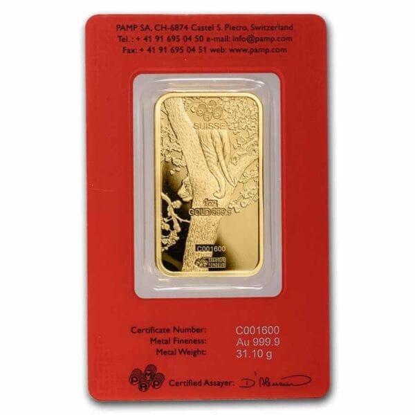 1 Oz Gold Bar - PAMP Suisse Year of the Tiger (In Assay) - Image 2