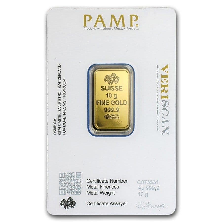 10 Gram Gold Bar - PAMP Suisse Lady Fortuna (w/Assay) | New York