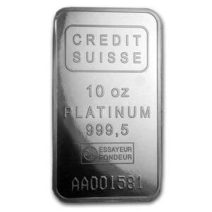 10 Oz Platinum Bar - Credit Suisse (In Assay)