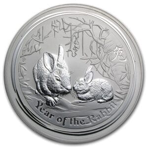 1 Kilo (1000 Grams) Silver Coin Austrian 2011 Year of Rabbit (BU)