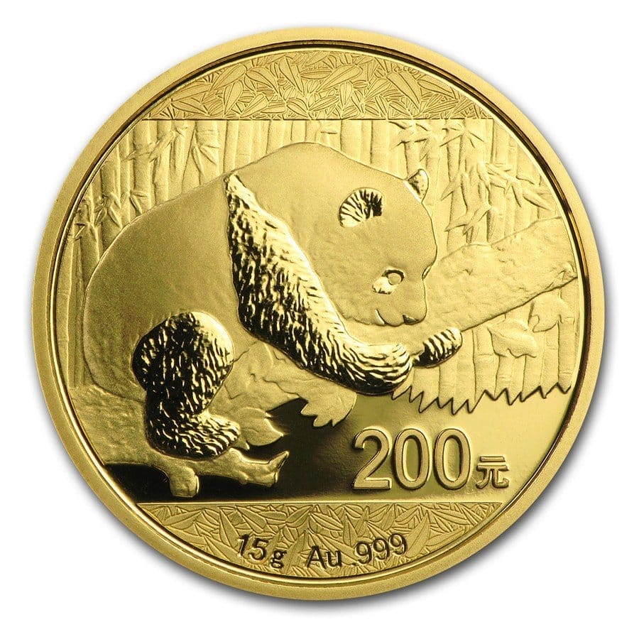 15 Gram Gold Coin Chinese Gold Panda (Varied Year, BU)