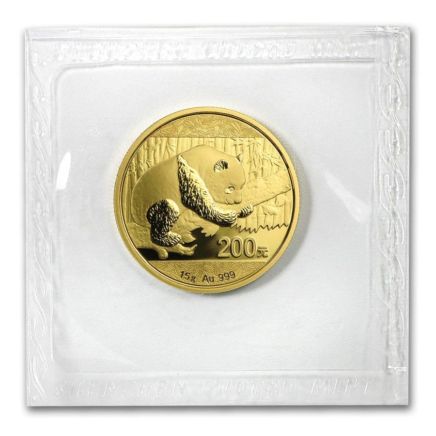 15 Gram Gold Coin Chinese Gold Panda (Varied Year, BU) - Image 2