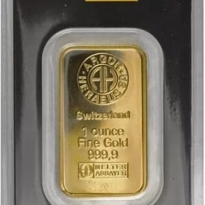 1 Oz Gold Bar - Argor Heraeus (New w/Assay)
