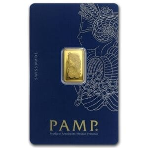 2.5 Gram Gold Bar - PAMP Suisse Lady Fortuna (w/Assay)