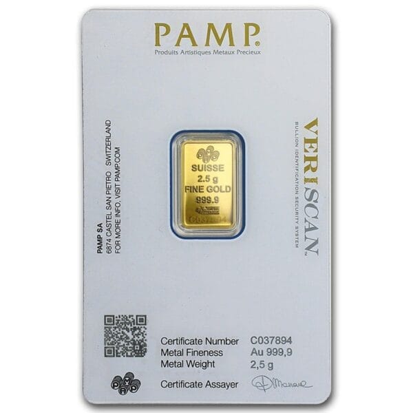2.5 Gram Gold Bar - PAMP Suisse Lady Fortuna (w/Assay) - Image 5