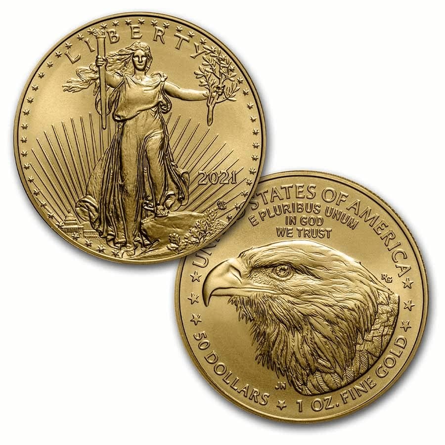 1 Oz Gold Coin 2021 American Gold Eagle BU (Type 2)