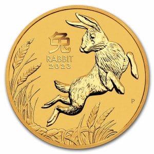 1/4 Oz Gold Coin 2023 Australia Gold Lunar Rabbit BU (Series III)
