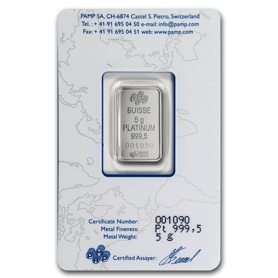 5 Gram Platinum Bar - PAMP Suisse (In Assay) - Image 3