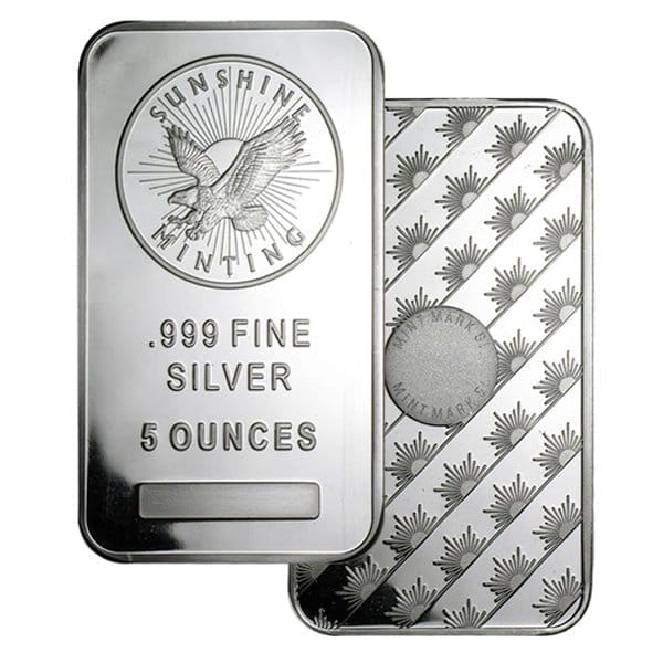 5 Oz Silver Bar - Any Mint | New York Gold Co