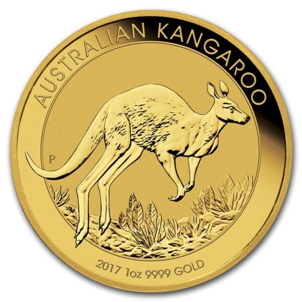 1 Oz Gold Coin 2017 Australian Gold Kangaroo (.9999 Pure, BU)