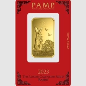 1 Oz Gold Bar - 2023 PAMP The Lunar Series Rabbit