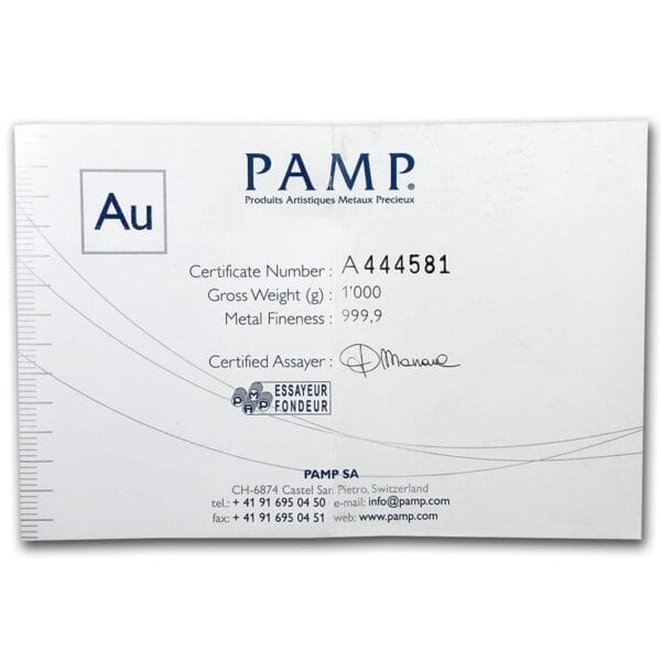 1 Kilo Gold Bar - PAMP Suisse - Image 3