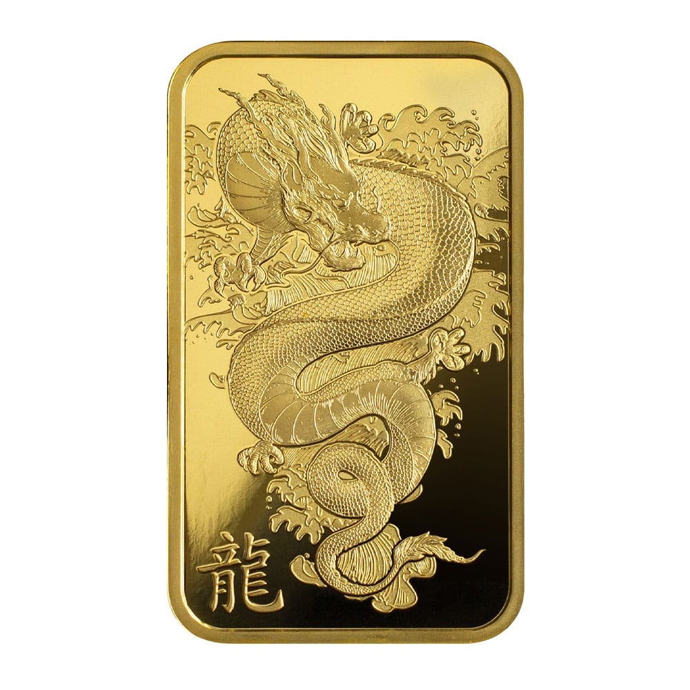 1 Oz Gold Bar 2024 - PAMP Suisse Lunar Legend Azure Dragon New W Assay