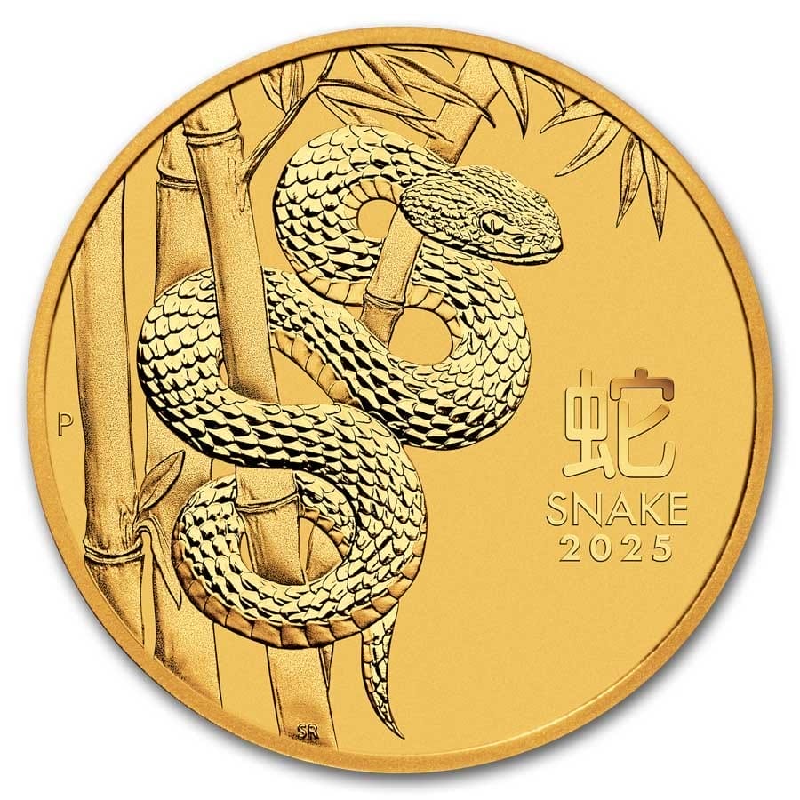 2 Oz Gold Coin 2025 Australia Gold Lunar Snake BU (Series III)