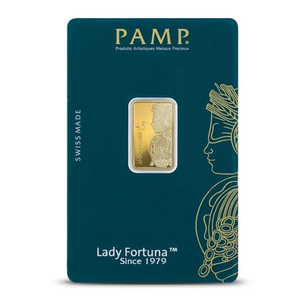5 Gram Gold Bar - PAMP Suisse Lady Fortuna Veriscan 45th Anniversary (New w/Assay)