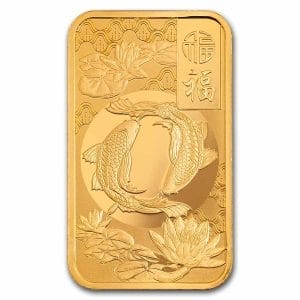 1 Oz Gold Bar - 2025 PAMP Good Luck Koi Fish (Assay)