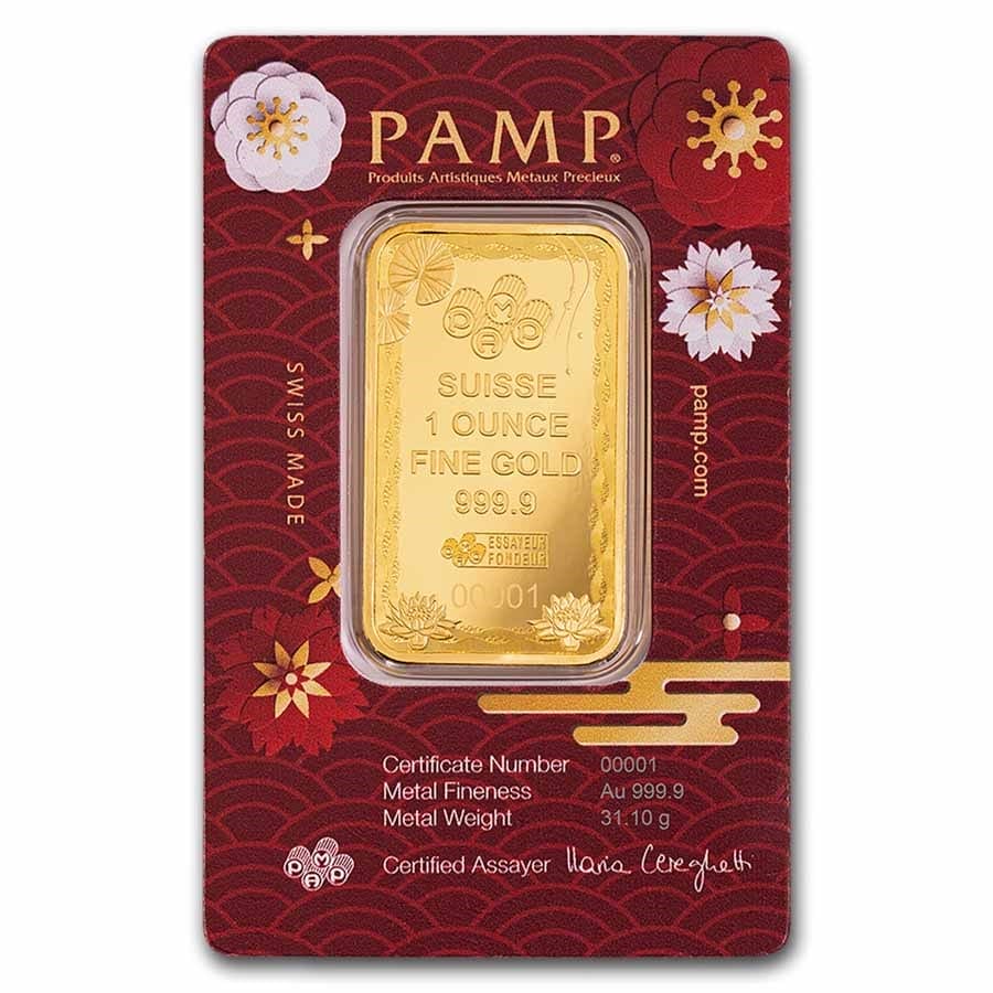 1 Oz Gold Bar 2025- PAMP Suisse Lady Fortuna (In Assay)