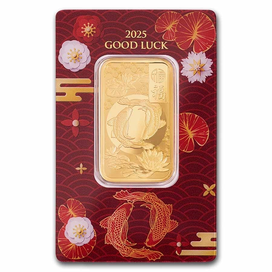 1 Oz Gold Bar - 2025 PAMP Good Luck Koi Fish (Assay) - Image 4