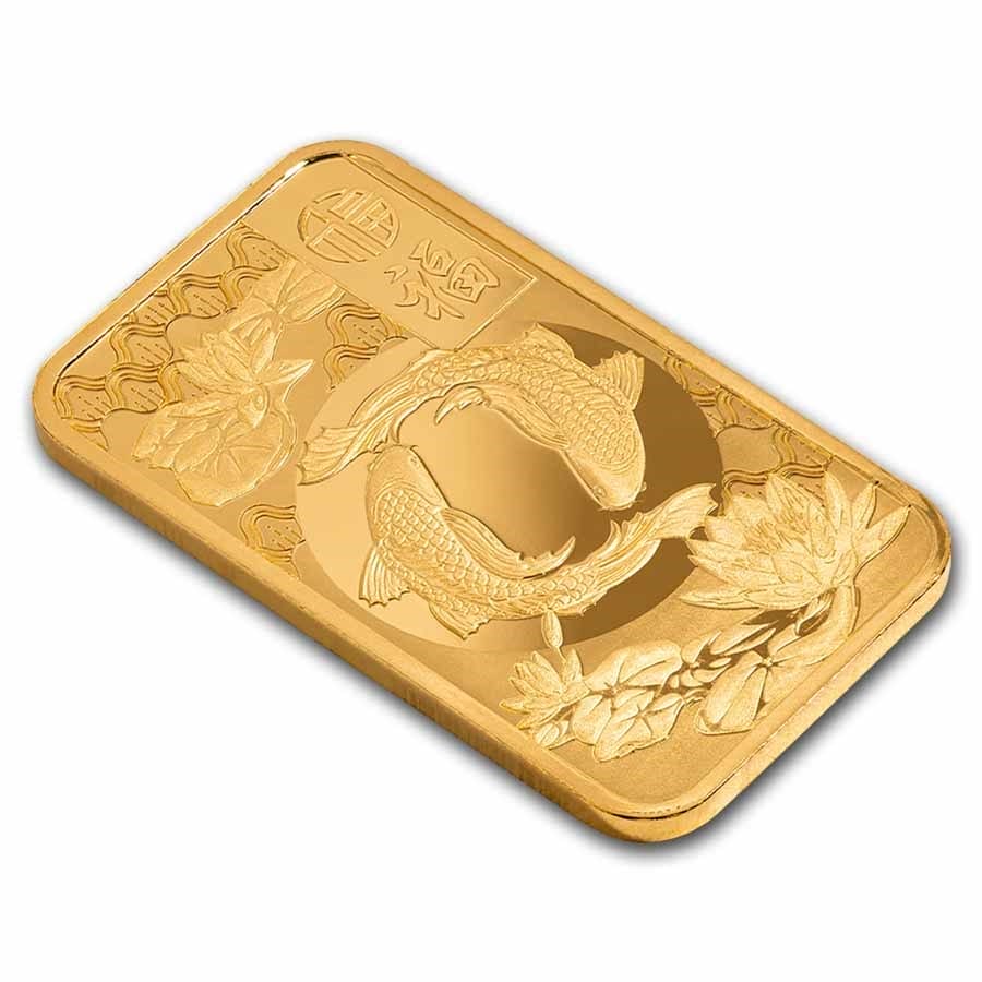 1 Oz Gold Bar - 2025 PAMP Good Luck Koi Fish (Assay) - Image 3