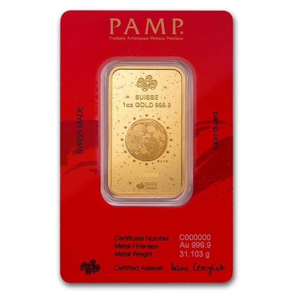 1 Oz Gold Bar - 2025 PAMP Lunar Legend Series White Snake (In Assay) - Image 2