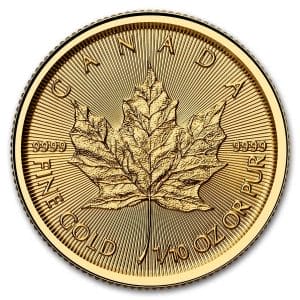 1/10 Oz Gold Coin Canadian Gold Maple Leaf (BU) Varied