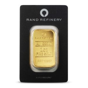 1 Oz Gold Bar - Rand Refinery (New w/Black Assay)