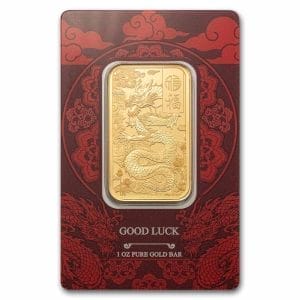1 Oz Gold Bar - 2025 PAMP Good Luck Dragon